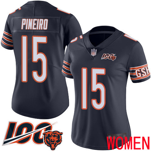 Chicago Bears Limited Navy Blue Women Eddy Pineiro Home Jersey NFL Football 15 100th Season